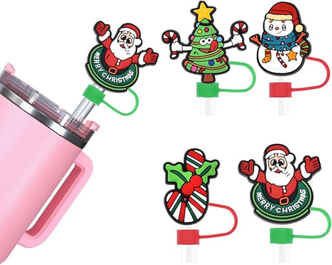 Silicone Straw Caps for 10mm Tumblers | Reusable Dust-Proof Toppers Fits Stanley 30oz & 40oz Cups Large Handle Model (red)