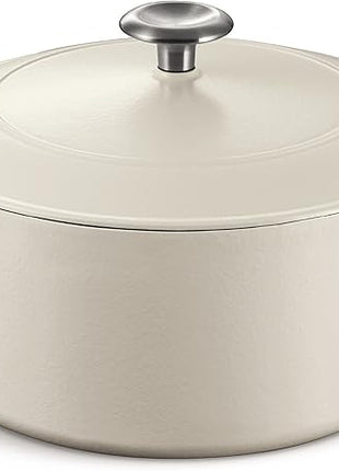 Tramontina Bestow Enameled Cast Iron Dutch Oven Pot with Lid, Round 5.5-quart, Matte White
