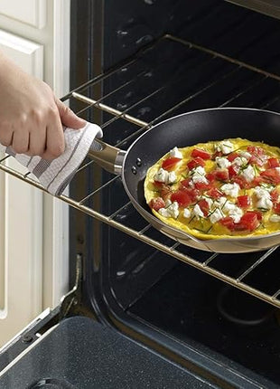 T-fal B036SE64 B036SE Excite ProGlide Nonstick Thermo-Spot Heat Indicator Dishwasher Oven Safe Cookware Set, 14-Piece, Bronze