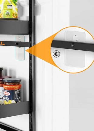 Moforoco Wood 9-Tier Over The Door Pantry Organizer, Wooden Pantry Organization and Storage, Black Hanging Basket Wall Spice Rack Seasoning Shelves, Home & Kitchen