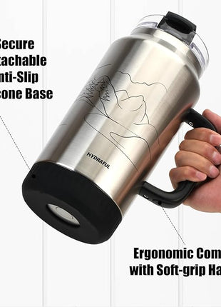 Hydraful 64 oz Tumbler with Handle and Straw - 100% Leak-Proof - Insulated Cup Reusable Stainless Steel Large Water Bottle Travel Mug for Gym, Hiking, and Camping - Gifts for Women Men Him Her