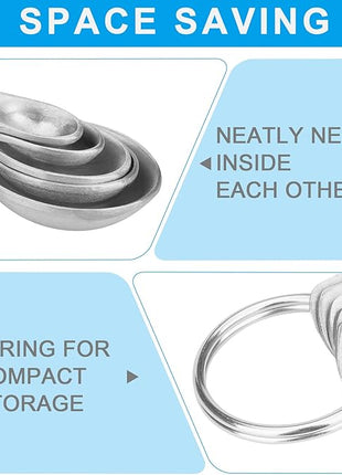 Mini Measuring Spoon Set, Heavy Duty Stainless Steel Measuring Spoons for Cooking Baking, Tablespoon Teaspoon for Dry or Liquid Ingredients, Fits in Spice Jar, 1/64 1/32 1/16 1/8 1/4 tsp