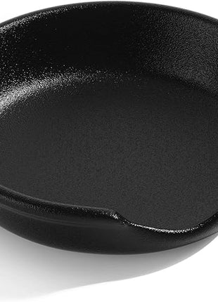 LE TAUCI Ceramic Spoon Rest, 4.8 Inch Spoon Rest for Stove Top, Spoon Holder for Kitchen Counter, Coffee Spoon rest, Utensil Rest for Cooking, Crude Black