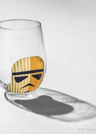 JoyJolt Star Wars™ Helmet Hues Tumblers Stemless Glasses. Set of 4 Large 19oz Glass Drinking Glasses, Wars Kitchen Gifts and, Collectibles for Adults