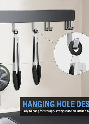 Kitchen Tongs, Set of 3 Stainless Steel Tongs with Silicone Tips Locking Cooking Tongs 600ºF Heat Resistant Tong for Cooking BBQ Grilling Air Fryer Serving Food Salads, 7"+9"+12" Black