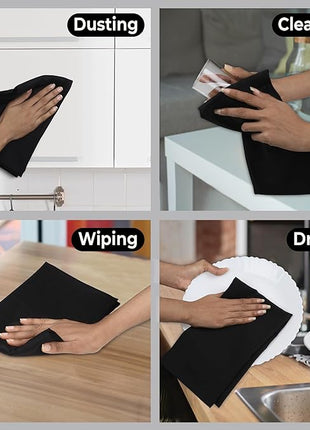 Urban Villa Kitchen Towels Set of 6 Halloween Dish Towels for Kitchen 100% Cotton Black Color Dish Cloths 20''X30'' Multi-Purpose Kitchen Hand Towels Highly Absorbent Kitchen Towels with Hanging Loop