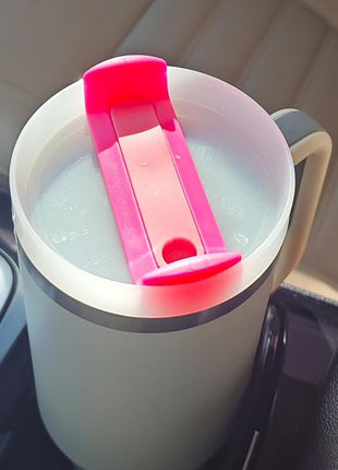 40 OZ Tumbler Lid Replacement Fit for Stanley Cup, 2 Pack Replacement Lids Fit for Stanley Travel Tumbler, Spill Proof Tumbler Covers for Stanley Cup Accessories (Opaqu - Hot Pink)