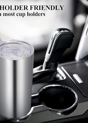 VEGOND Stainless Steel Tumblers Bulk 6 Pack, 20 oz Vacuum Insulated Skinny Tumblers with Lid and Straw, Double Wall Coffee Mug, Travel Water Cup