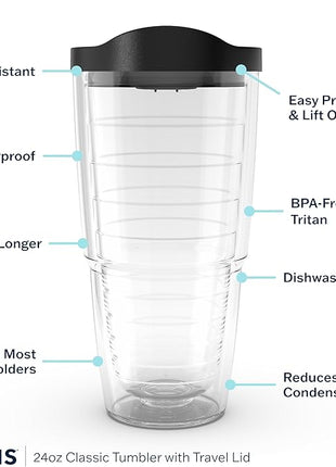 Purple Teal Seahorse 24 oz Tumbler with lid