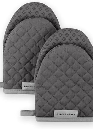 KitchenAid Asteroid Mini Oven Mitt Set, 5.5"x8", Charcoal Grey, 2 Piece