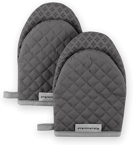 KitchenAid Asteroid Mini Oven Mitt Set, 5.5"x8", Charcoal Grey, 2 Piece
