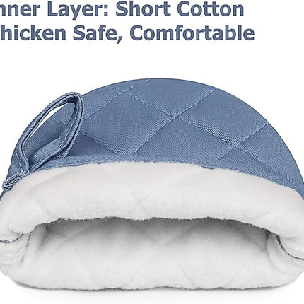 1 Pair Short Oven Mitts, Heat Resistant Silicone Kitchen Mini Oven Mitts for 500 Degrees, Non-Slip Grip Surfaces and Hanging Loop Gloves, Baking Grilling Barbecue Microwave Machine Washable (Sky Blue)