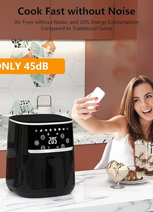 5QT Air Fryer with Touchscreen & View Window - 8-In-1 Digital Airfryer, Oil-Free Cooking, Timer Control, Compact Air Fryer for Home/Kitchen/Dorm Use
