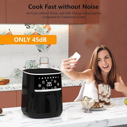 5QT Air Fryer with Touchscreen & View Window - 8-In-1 Digital Airfryer, Oil-Free Cooking, Timer Control, Compact Air Fryer for Home/Kitchen/Dorm Use