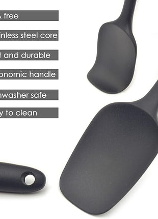 MaxDare Silicone Spatulas and Spoon Set, One-Piece Design Heat Resistant Dishwasher Safe Kitchen Utensil for Baking Cooking Stirring, Non Stick BPA-Free Food Grade Rubber, Set of 6, Red