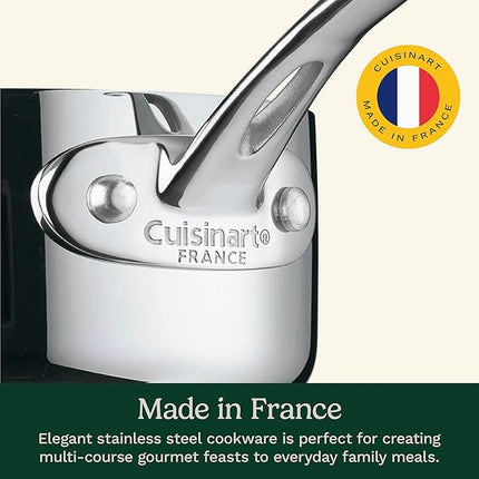 Cuisinart French Classic Tri-Ply Stainless 10-Piece Cookware Set, Silver