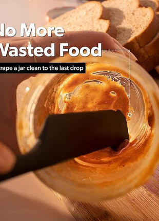 DI ORO Silicone Jar Spatulas for Scraping - Rubber Spatulas Silicone Heat Resistant - Kitchen Spatulas Nonstick Cookware Safe - Silicone Utensil Set for Blenders, Mixing, & Baking, (5pc, Lavender)