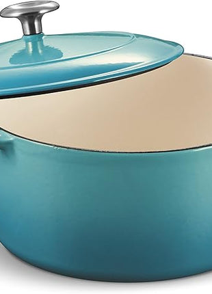 Tramontina Bestow Enameled Cast Iron Dutch Oven Pot with Lid, Round 5.5-quart, Medium Blue