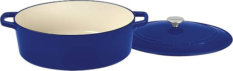 Cuisinart Chef's Classic Enameled Cast Iron Oval Covered Casserole (Cobalt, 7- Quart)