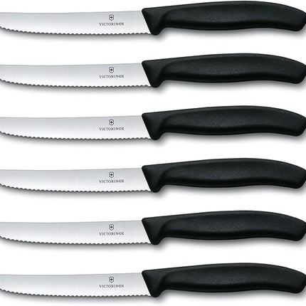 Victorinox 6.7833.6US1 sadf Swiss Classic 6-Piece Steak Knife Set, 4-1/2-Inch Serrated Blades with Round Tip, 4-Inch