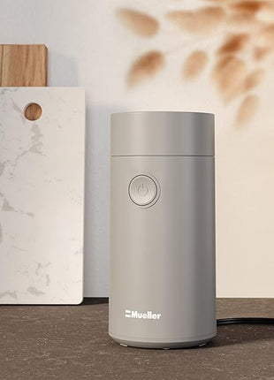 MuellerLiving Electric Coffee Grinder for Spice, Nut, Herbs and Coffee Beans, Sharp Blade, Stainless Steel - Gray
