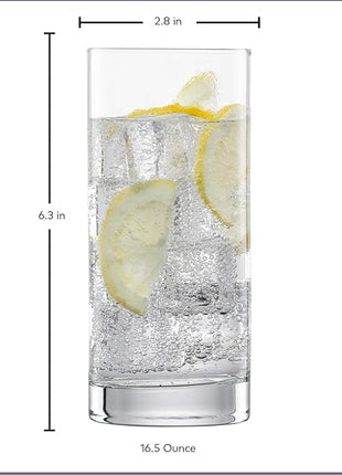 ZWIESEL GLAS Paris Iceberg Long Drink Glass 16.5 Ounce (Set of 6), Drinking Glasses for Long Drinks, Dishwasher-Safe Tritan Crystal Glasses, Made in Germany