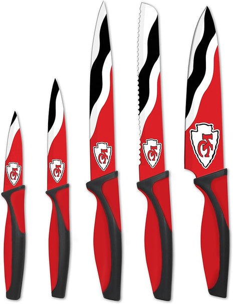 The Sports Vault NFL Kansas City Chiefs 5-Piece Kitchen Knife Set