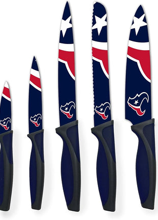 The Sports Vault NFL Houston Texans 5-Piece Kitchen Knife Set