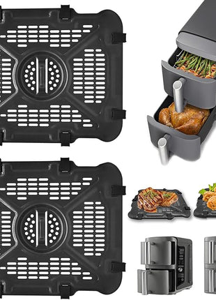 Air Fryer Replacement Tray for Ninja SL201 SL401 SL451 DoubleStack XL 2-Basket, 2 Packs Air Fryer Grill Plate Tray Accessories, Dishwasher Safe