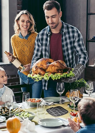 AUAUY Oven Mitts and Pot Holders 6PCS Set, 392°F Heat Resistant Cooking Gloves and Hot Pads Baking Mittens Grilling Gloves BBQ Gloves Non-Slip Kitchen Mittens for Oven Cooking Baking Grilling