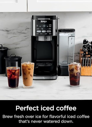 Ninja | Drip Coffee Maker | DualBrew Pro Hot & Iced Coffee | Compatible with K-Cup Pods | 3 Brew Styles (Classic, Rich, & Iced) | 60oz Removable Reservoir & Dishwasher Safe | Black | 12-Cup (Renewed)