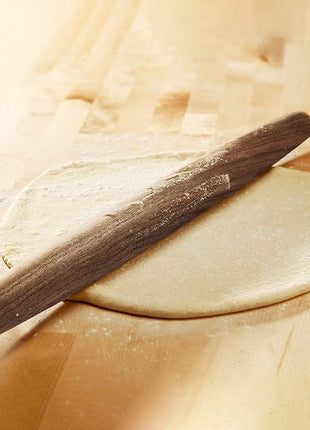 French Rolling Pin (17 Inches) –WoodenRoll Pin for Fondant, Pie Crust, Cookie, Pastry, Dough –Tapered Design & Smooth Construction - Essential Kitchen Utensil,Walnut Wood