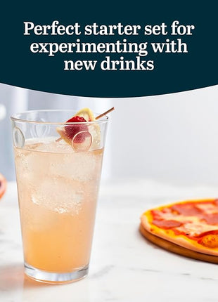 Libbey Reno Patterned Tumbler Glasses, 16-ounce, Set of 8