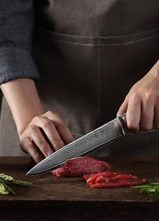 Wakoli EDIB 4-Piece Damascus Knife Set – Professional Chef Knives Set with VG10 Core Blades, 67-Layer Damascus Steel and Ergonomic Pakkawood Handles – Premium Kitchen Knives in Elegant Gift Box