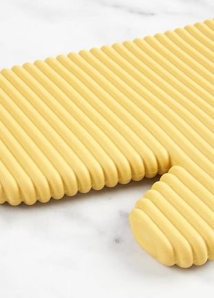 KITCHENAID Ribbed Soft Silicone Oven Mitt 2-Pack Set, 7.5"x13", Butter Yellow