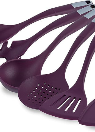 Met Lux Kitchen Utensil Sets, 10 Silicone Utensil Sets - 6 Pieces Per Set, High-Heat Tolerance, Purple Silicone Kitchen Utensils, For No-Stick Cookware - Restaurantware