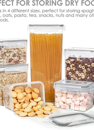 Vtopmart Airtight Food Storage Containers with Lids, 24 pcs Plastic Kitchen and Pantry Organization Canisters for Cereal, Dry Food, Flour and Sugar, BPA Free, Includes 24 Labels，Gray