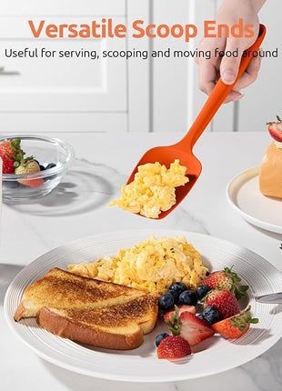U-Taste Silicone Spatula Set with 600 Degrees Fahrenheit Heat Resistant (Orange)