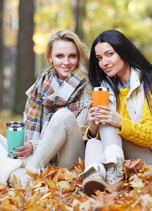 20oz Tumbler Stainless Steel Vacuum Insulated Mug with Lid, Double Wall Travel Mug, Durable Powder Coated Coffee Cup, Suitable for Ice Drinks and Hot Beverage (New Mix 12 pack)