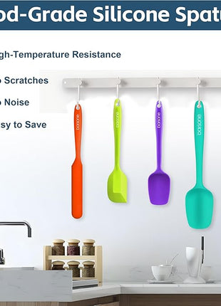 Barsone 5-Piece Silicone Spatula Set - Heat Resistant 446°F Food Grade BPA Free, Nonstick Cookware Safe Dishwasher Safe Kitchen Tools for Baking, Cooking, Stirring, Multicolor.