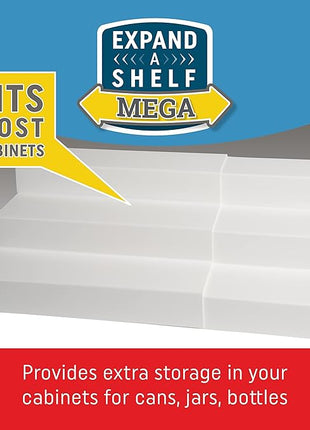 Dial Industries 3 Tier Adjustable Canned Goods Shelves for Kitchen Cabinet and Pantry Organization, Expand A Shelf, Mega