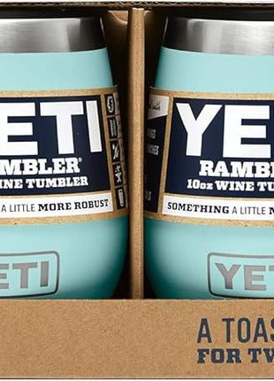 YETI Rambler 10 oz Wine Tumbler, Vacuum Insulated, Stainless Steel, 2 Pack