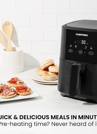 Chefman TurboFry Touch Air Fryer, 8-Quart Family Size, One-Touch Digital Controls for Healthy Cooking, Presets for French Fries, Chicken, Meat, Fish, Nonstick Dishwasher-Safe Parts, Black