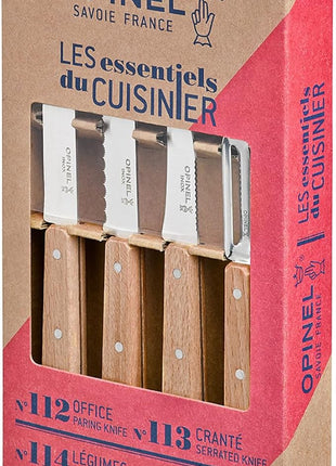Opinel Essentials Kitchen Knives Box Set - Natural
