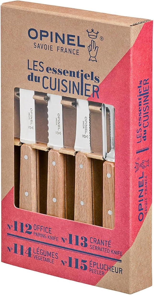 Opinel Essentials Kitchen Knives Box Set - Natural