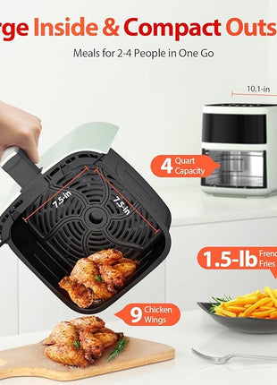 Air Fryer, Beelicious 8-in-1 Smart Compact 4QT Air Fryers, with Viewing Window, Shake Reminder, 450°F Digital Airfryer with Flavor-Lock Tech, Dishwasher-Safe & Nonstick, Light Green