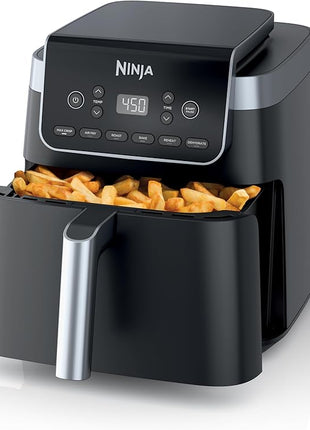 Ninja | Air Fryer | 6.5 QT Pro XL Capacity fits 9lbs of Wings | 6-in-1 Max Crisp, Air Fry, Roast, Bake, Reheat & Dehydrate | Nonstick Basket, Crisper Plate & Recipe Guide | Grey | AF181
