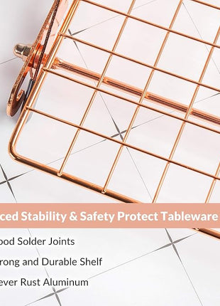 Geesta 2/3/4-Tier Collapsible Cooling Rack with Adjustable 3 Setting Design Stackable Cooling Roasting Cooking for Cookies Baking - Copper Cooking Utensils