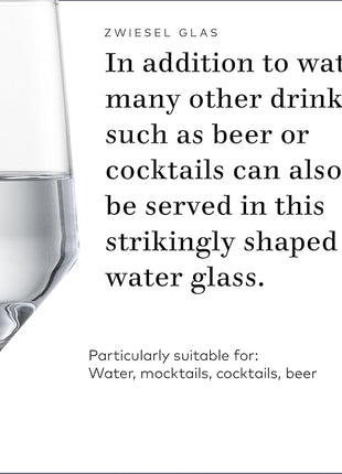 ZWIESEL GLAS Pure Water Glass (Set of 6), Drinking Glasses for Water, Dishwasher-Safe Machine-Made Tritan Crystal Glasses, Made in Germany (15 Ounce)