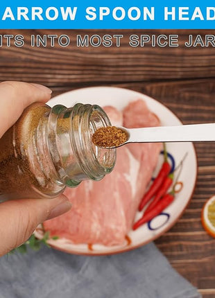 Mini Measuring Spoon Set, Heavy Duty Stainless Steel Measuring Spoons for Cooking Baking, Tablespoon Teaspoon for Dry or Liquid Ingredients, Fits in Spice Jar, 1/64 1/32 1/16 1/8 1/4 tsp